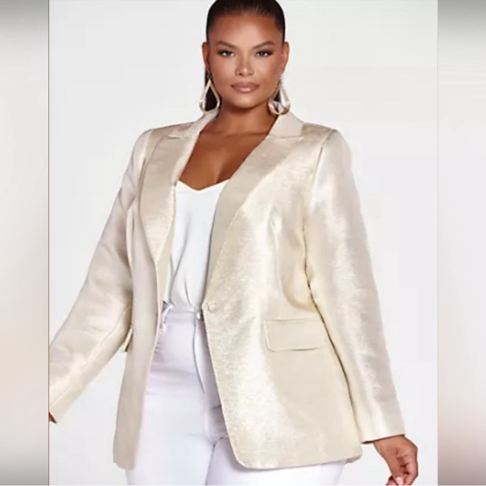 Fashion To Figure Metallic Gold Blazer